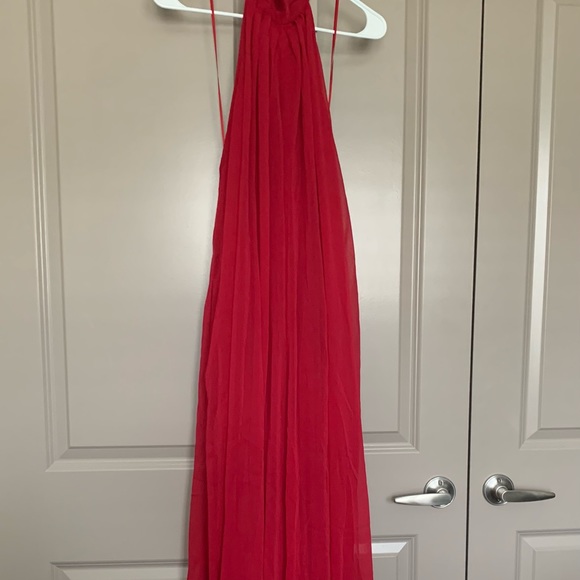 Lily’s Kloset Halter Top Wide Leg Jumpsuit. Color is Wine. - Picture 4 of 6